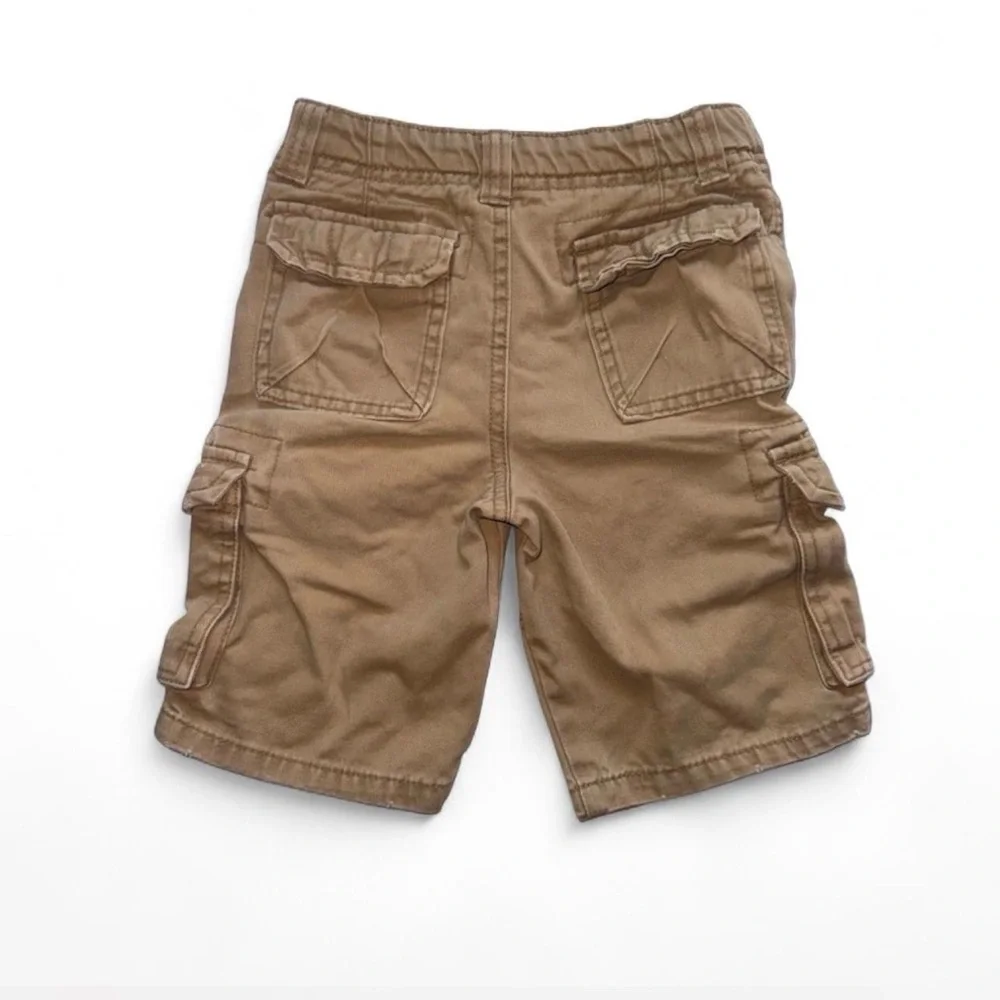 Cherokee Boys Khaki Cargo Shorts Size 5 Tan Adjustable Waist
